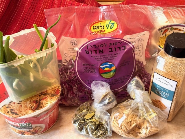 gather the salad ingredients