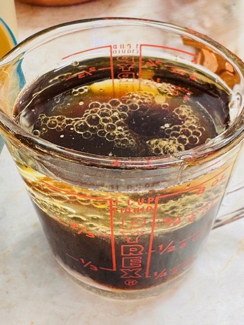 whisk salad dressing together