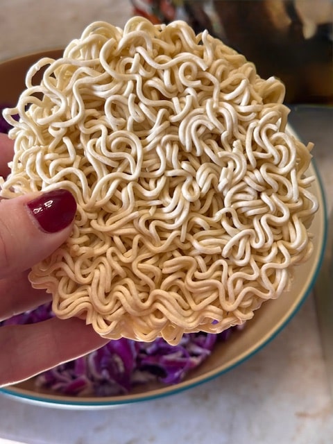 uncooked ramen noodles