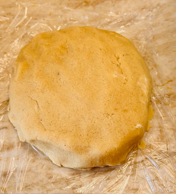 pat into circle and wrap for fridge