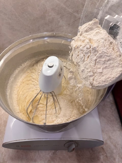 add flour and baking powder