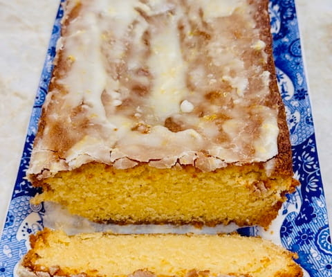 Amaretto Cake with Lemon Icing