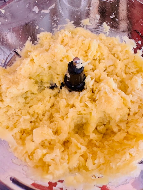 potatoes pulsed into shards