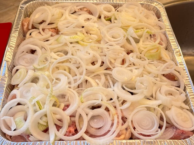 top with second layer of onions