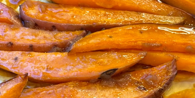 Savory Double Honey Sweet Potatoes