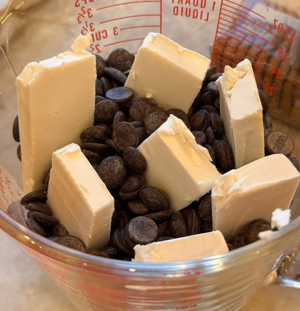 chocolate with chunks of butter/marg