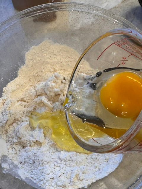 add the eggs