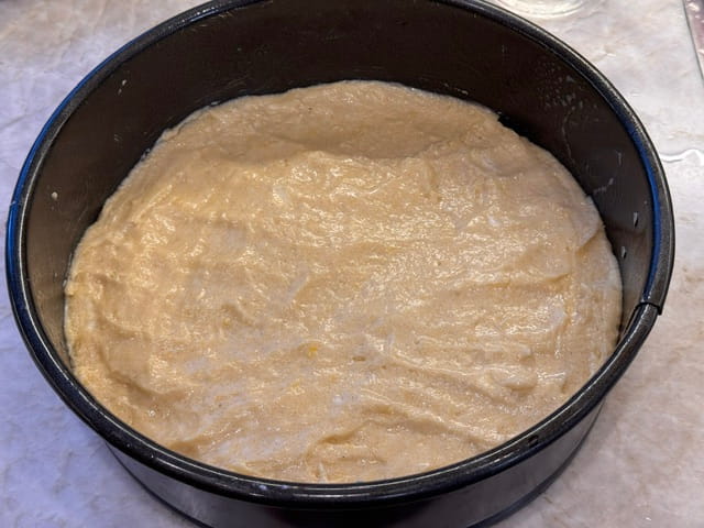 spread batter on bottom of pan