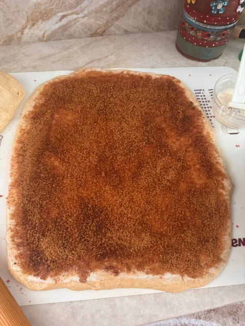 coated with cinnamon sugar
