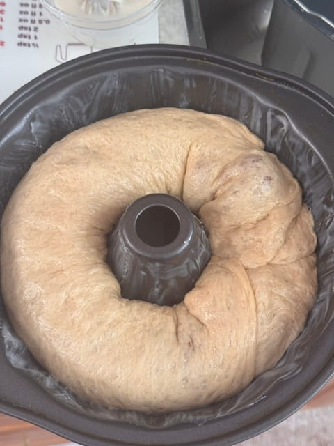 place dough in pan