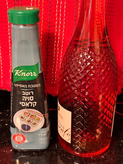 soy sauce and light red wine